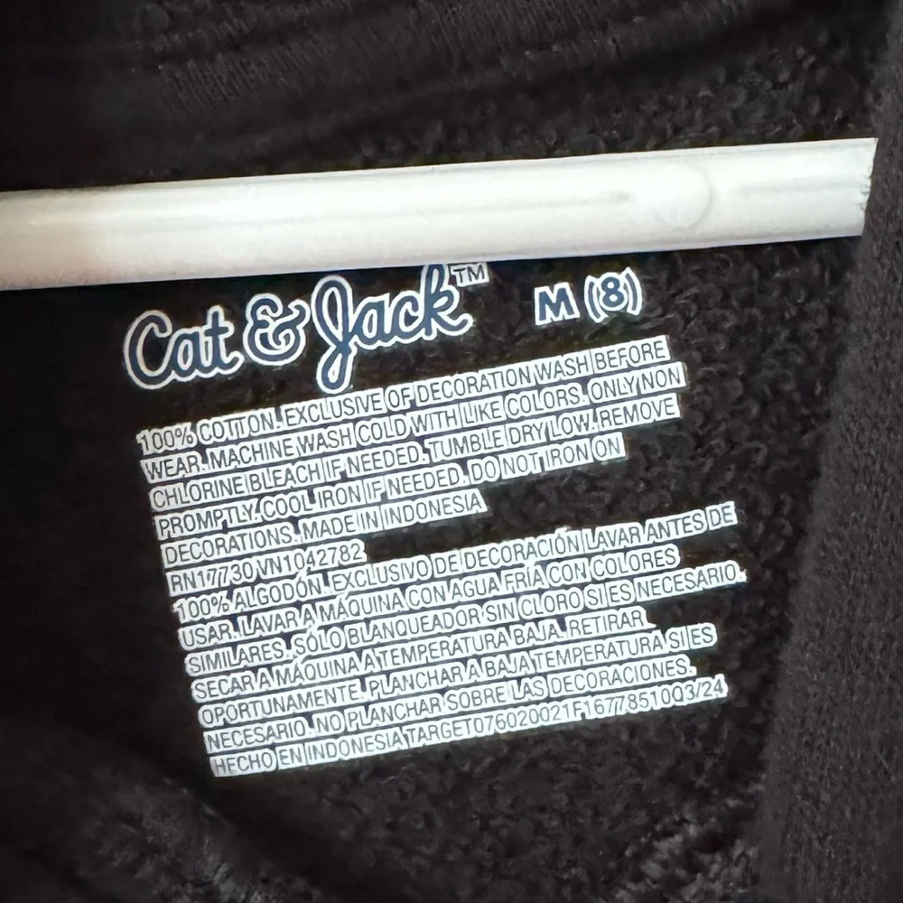 Cat & Jack Boys Black Palm Tree NWT Hoodie Size Medium 8 School Sweatshirt